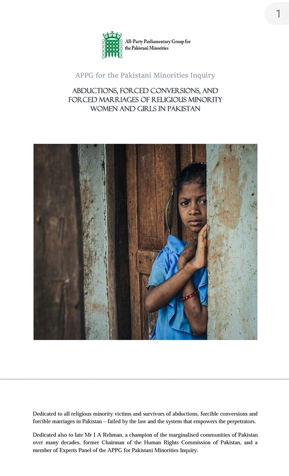APPG Inquiry Report of ‘Abductions, Forced Conversions, and Forced Marriages of Religious Minority Women and Girls in Pakistan’